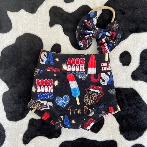 July 4th‎ Baby Girl Bummie Shorts 6-9 months - Picture 2 of 11